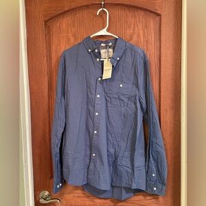 NWT Report Collection Heritage Mens Size Blue Long Sleeve Button Up Slim Fit